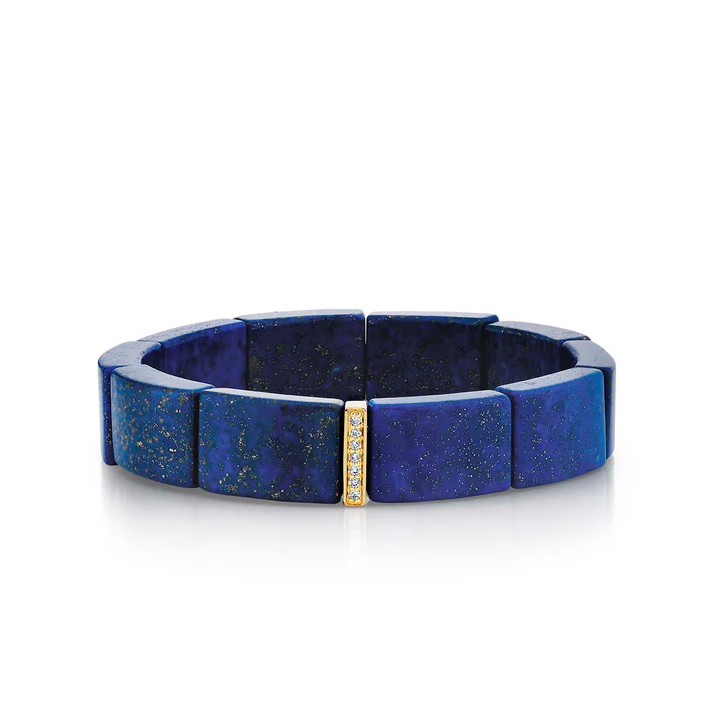 SYDNEY EVAN Diamond Single Row Spacer on  Lapis Bracelet