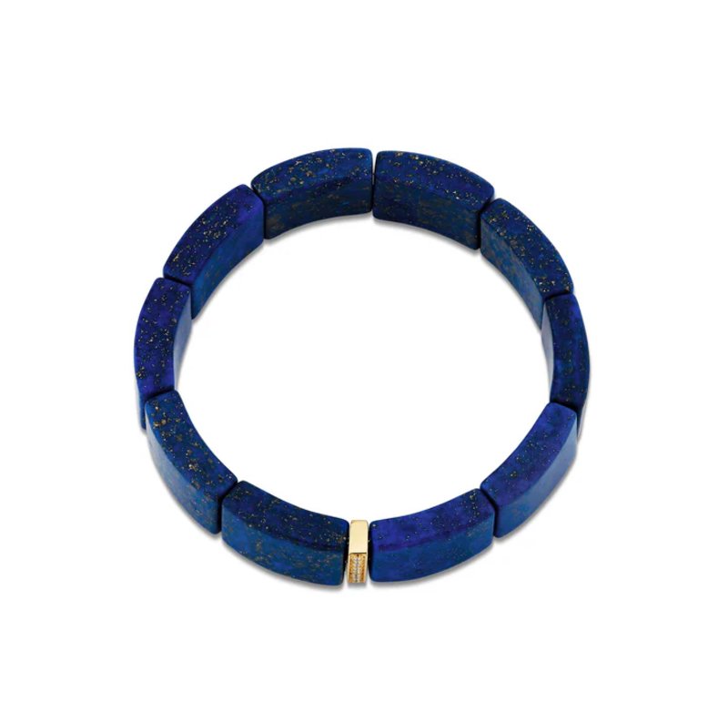SYDNEY EVAN Diamond Single Row Spacer on  Lapis Bracelet