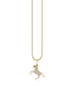 SYDNEY EVAN Diamond Small Horse Necklace