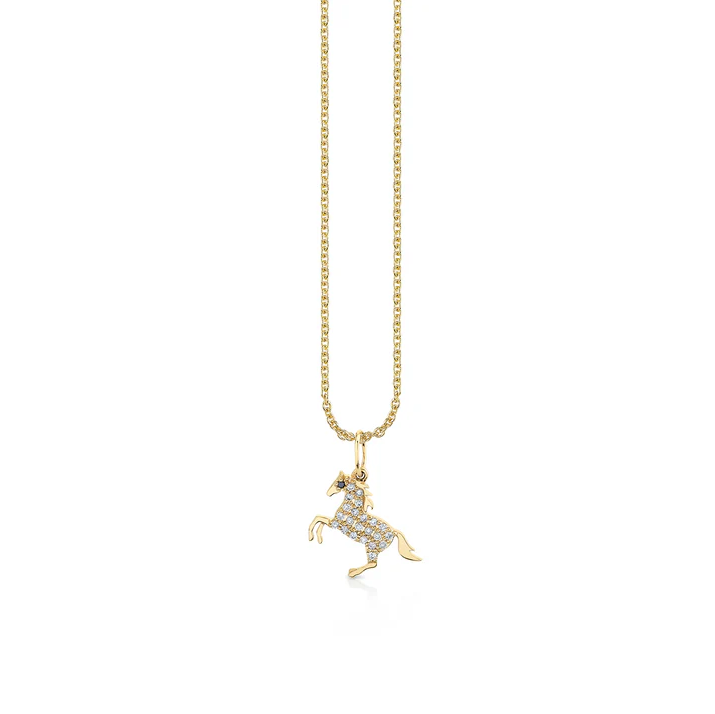 SYDNEY EVAN Diamond Small Horse Necklace