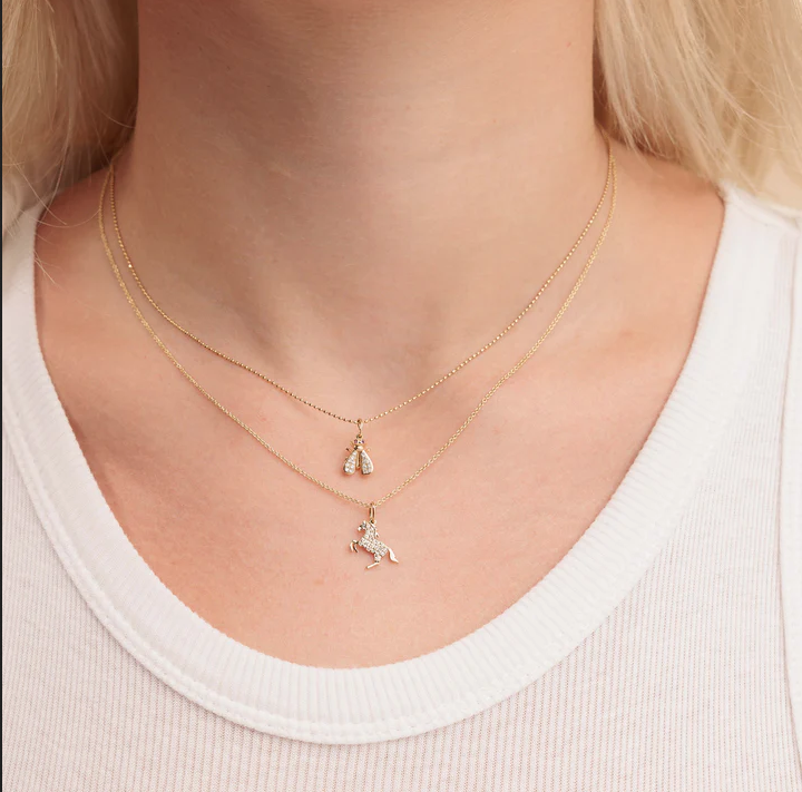 SYDNEY EVAN Diamond Small Horse Necklace