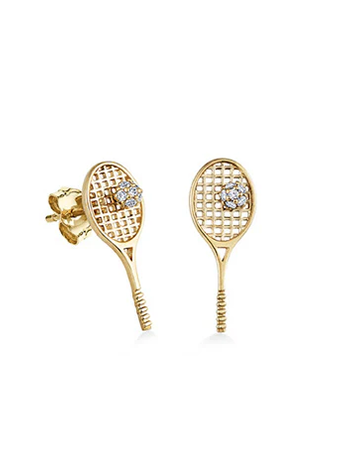 SYDNEY EVAN Tennis Racquet Stud Single Earring