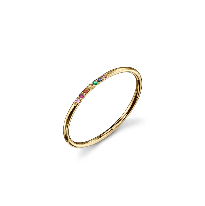 SYDNEY EVAN 14K Rainbow 7 Stone Ring