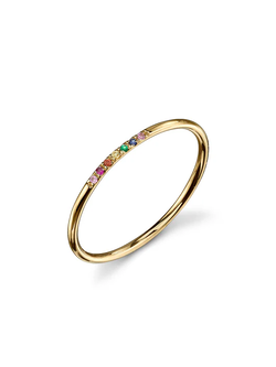 SYDNEY EVAN 14K Rainbow 7 Stone Ring
