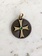 ERICA MOLINARI Round Two Tone Diamond Cross with Emerald