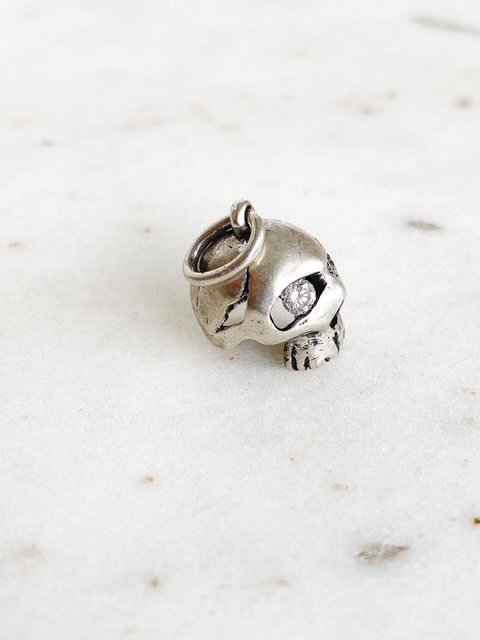 ERICA MOLINARI Sterling Hollow Skull with Diamond Eyes .14ct