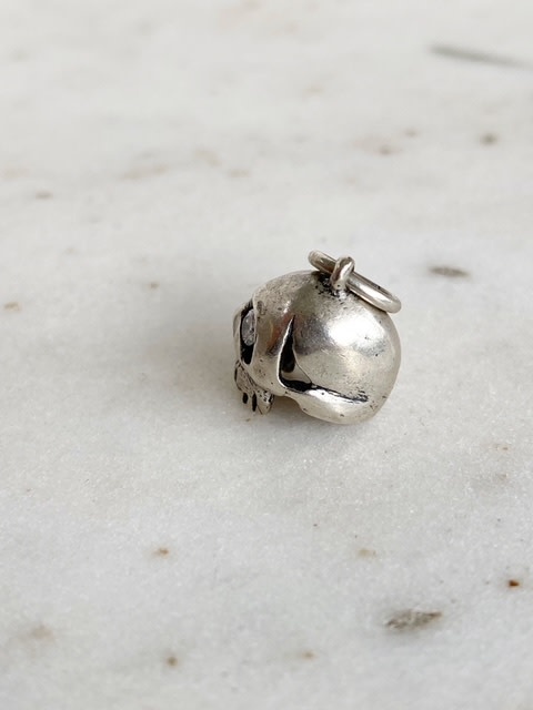 ERICA MOLINARI Sterling Hollow Skull with Diamond Eyes .14ct