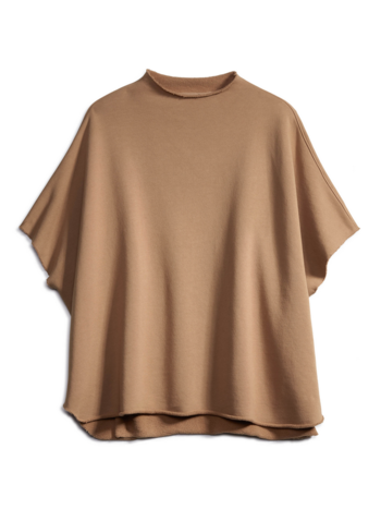 FRANK & EILEEN Audrey Funnel Neck Fleece Capelet - Camel O/S