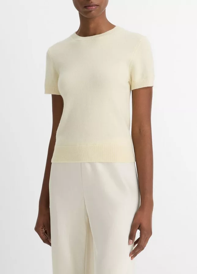VINCE Wool & Cashmere Short-Sleeve Sweater -