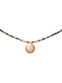 MONICA RILEY Gold Bead and Disc Hill Tribe Necklace