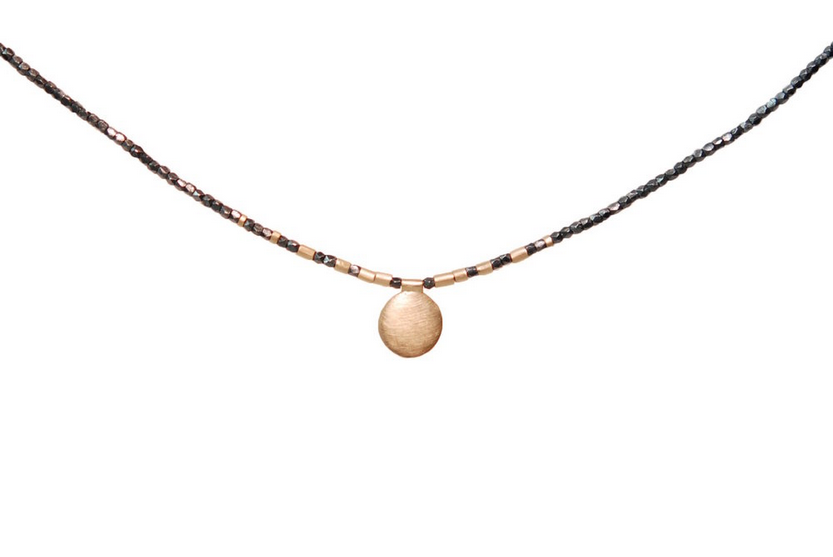 MONICA RILEY Gold Bead and Disc Hill Tribe Necklace