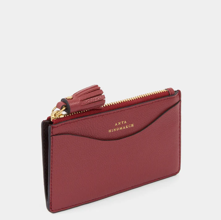 ANYA HINDMARCH Peeping Eyes Zip Card Case - Damson