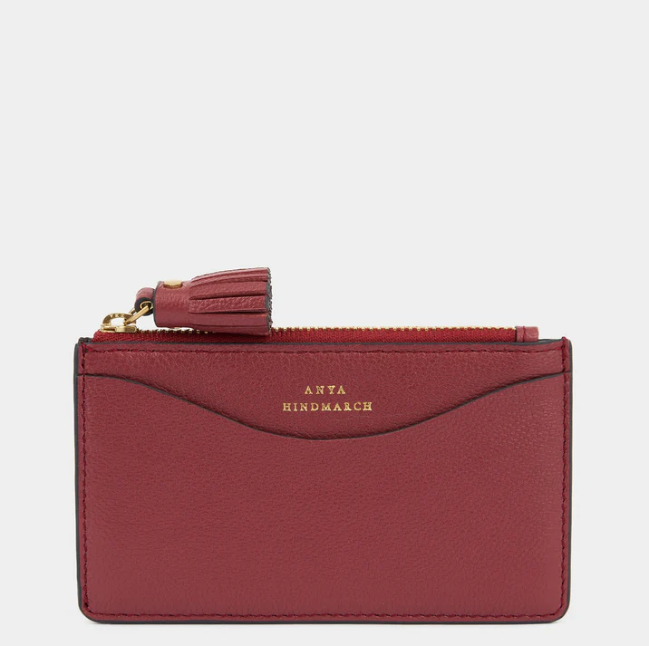 ANYA HINDMARCH Peeping Eyes Zip Card Case - Damson