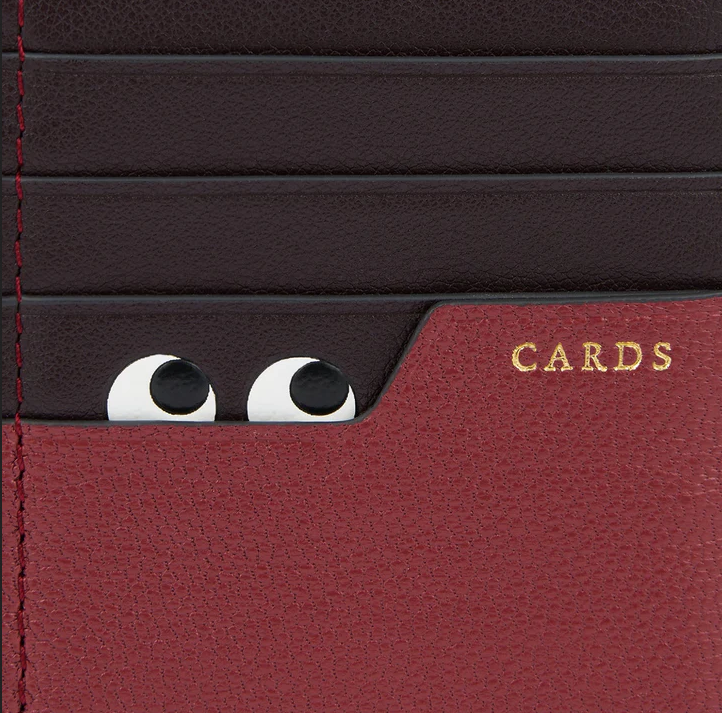ANYA HINDMARCH Peeping Eyes Zip Card Case - Damson