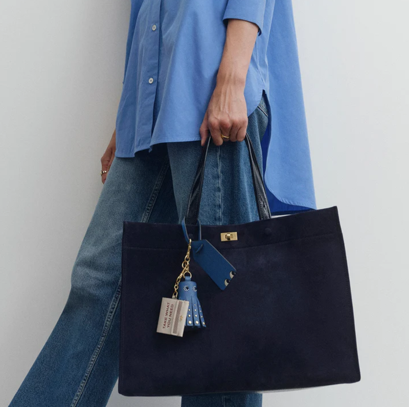ANYA HINDMARCH Mortimer Tote - Marine Suede