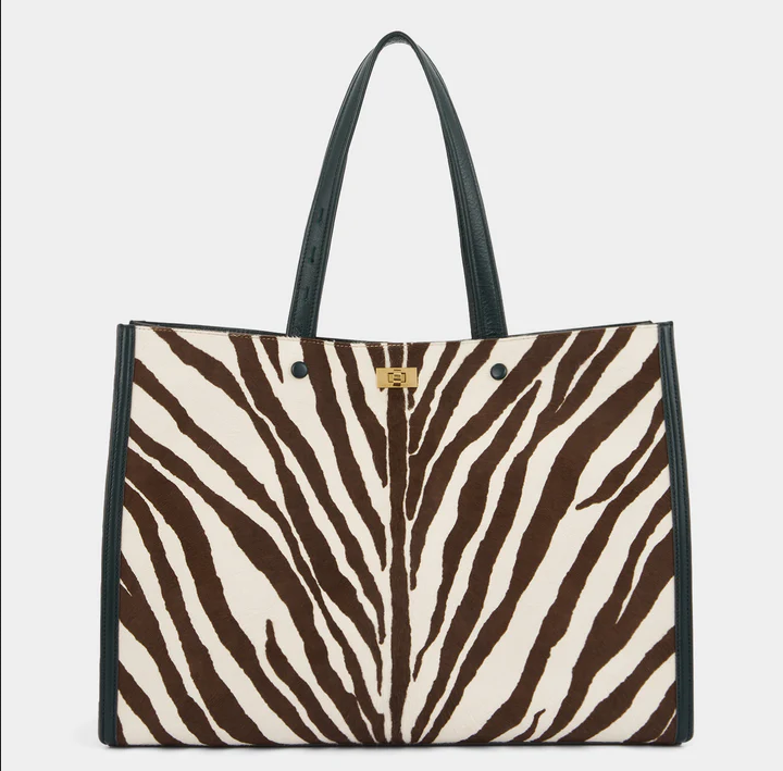 ANYA HINDMARCH Mortimer Tote - Zebra / Ink Green