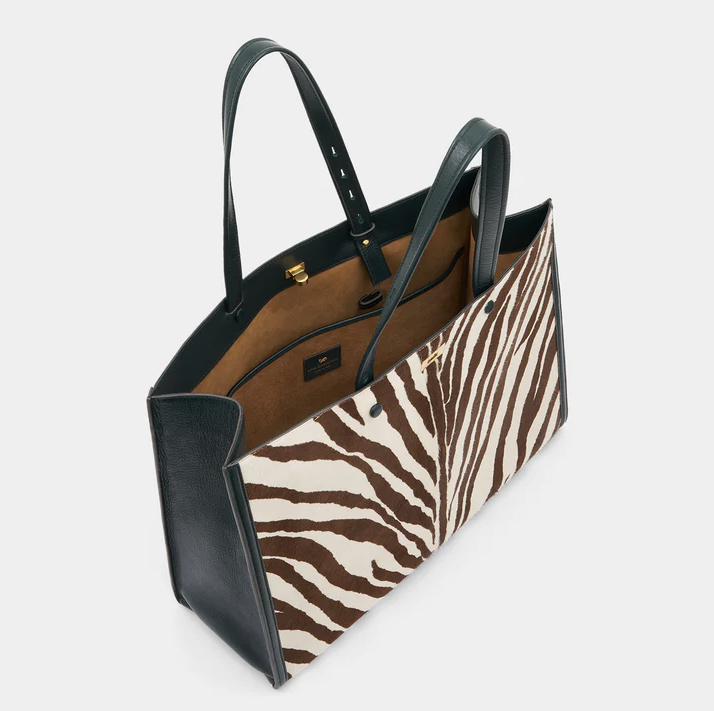 ANYA HINDMARCH Mortimer Tote - Zebra / Ink Green