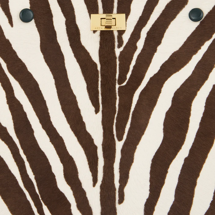 ANYA HINDMARCH Mortimer Tote - Zebra / Ink Green
