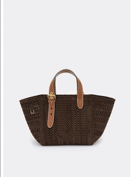 ANYA HINDMARCH Neeson Small Square Tote - Truffle Suede