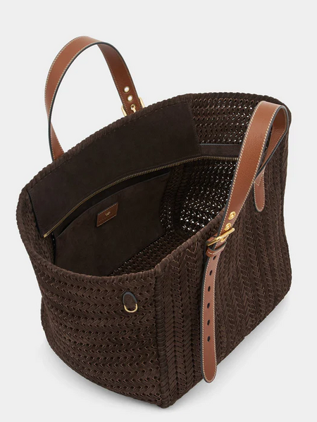 ANYA HINDMARCH Neeson Square Tote - Truffle Suede