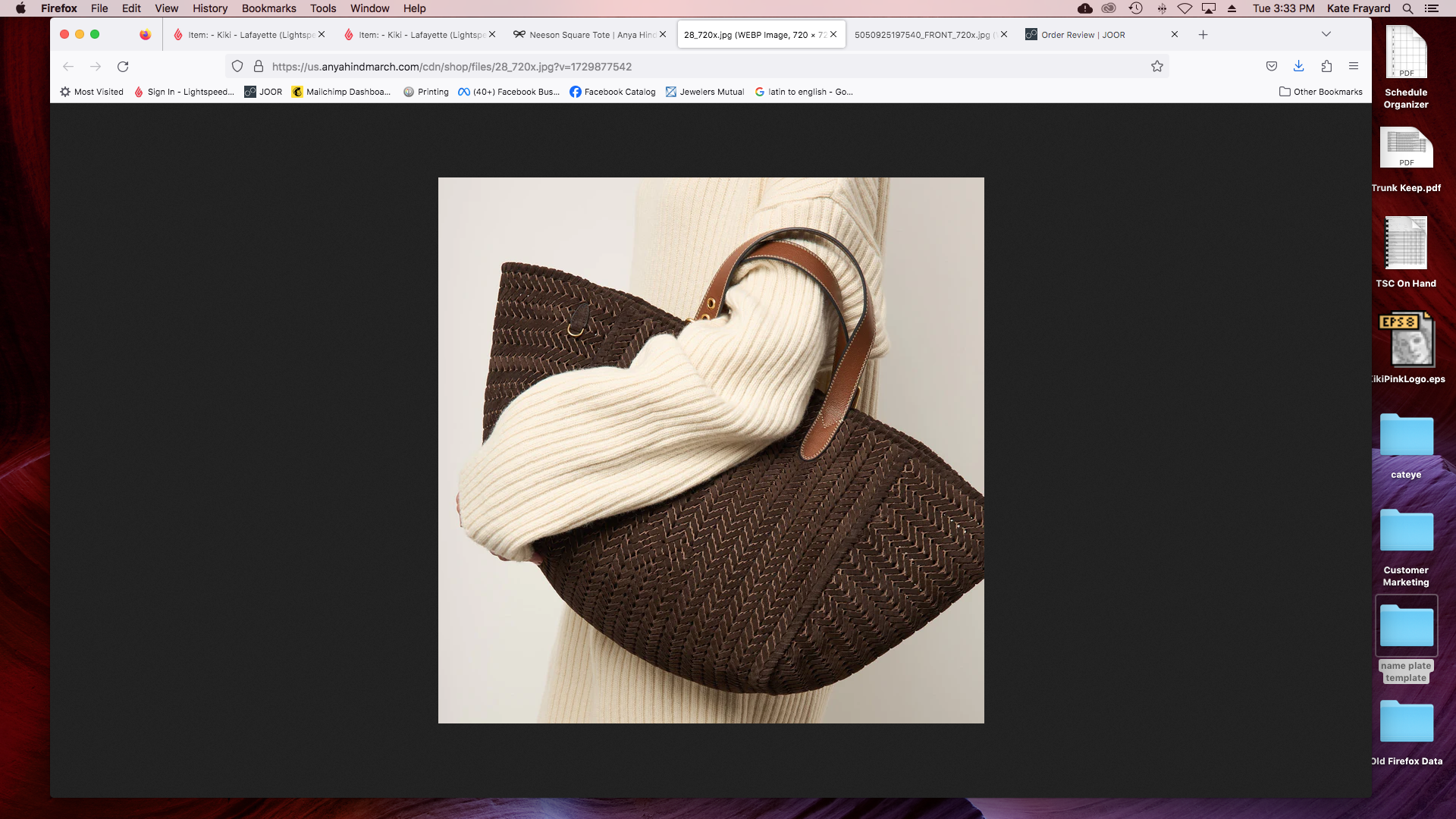 ANYA HINDMARCH Neeson Square Tote - Truffle Suede