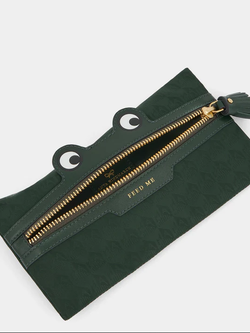 ANYA HINDMARCH Frog Zip Pouch AH Logo - Holly