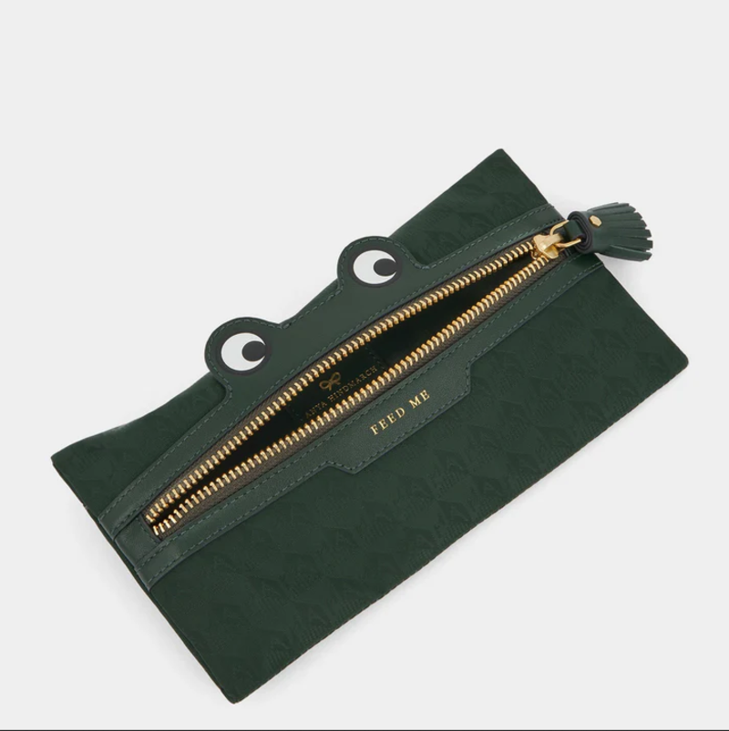 ANYA HINDMARCH Frog Zip Pouch AH Logo - Holly