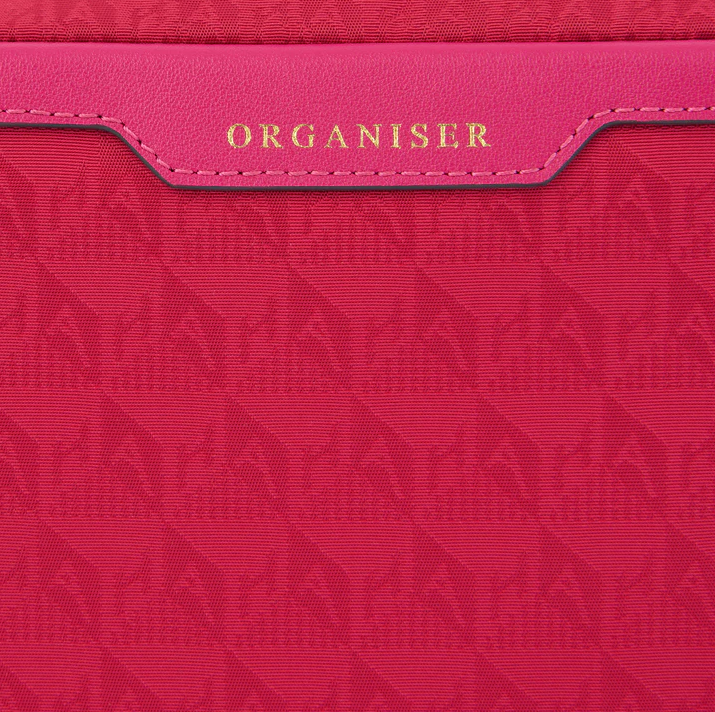 ANYA HINDMARCH Organiser Duo Pouch AH Logo - Magenta/Red