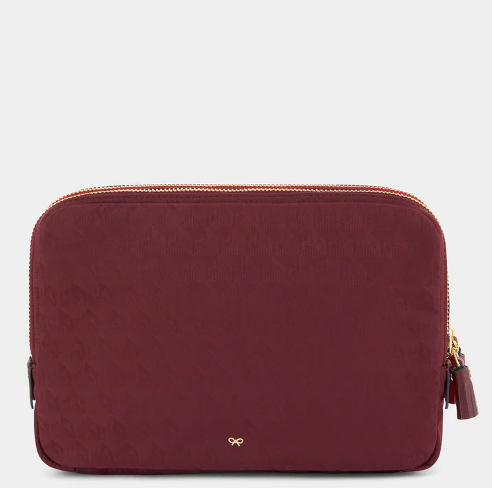 ANYA HINDMARCH A5 Organiser Duo Pouch AH Logo - Red/Medium Red