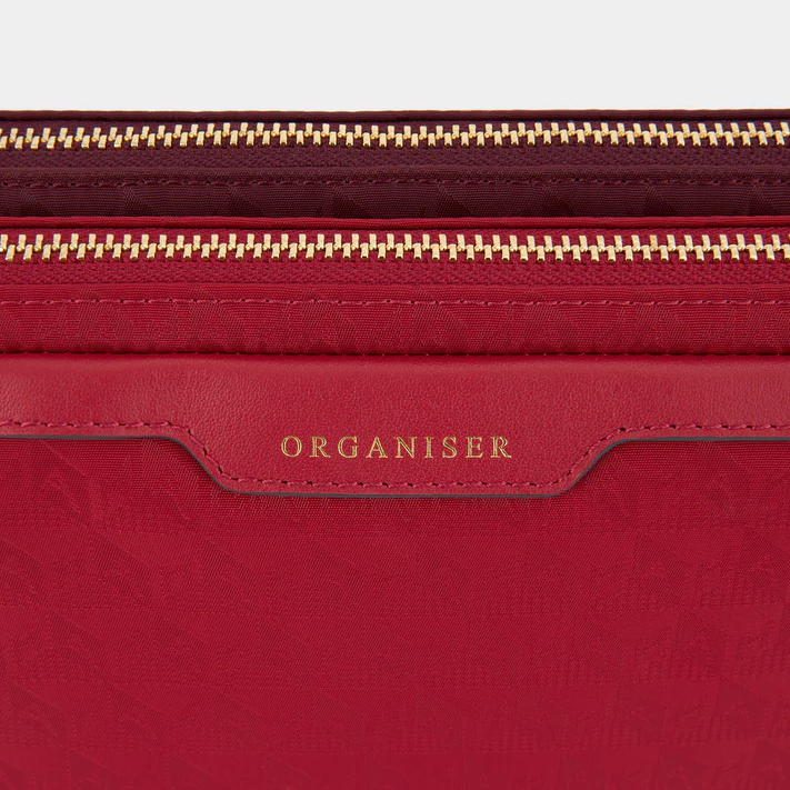 ANYA HINDMARCH A5 Organiser Duo Pouch AH Logo - Red/Medium Red