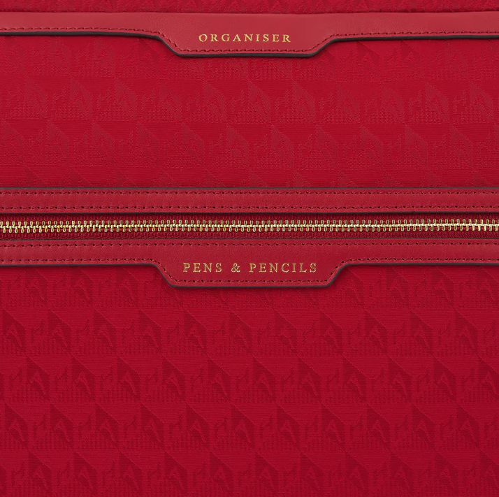 ANYA HINDMARCH Double Laptop Organiser Case AH Logo - Red/Medium Red