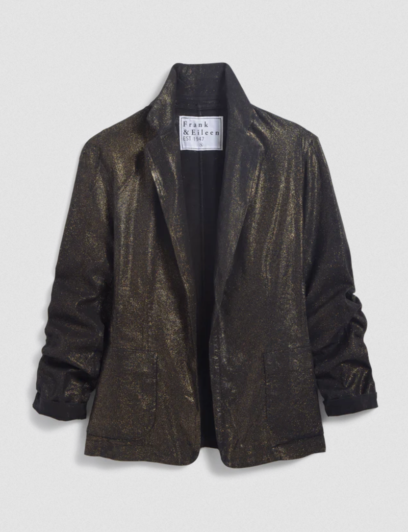 FRANK & EILEEN Dublin Waxed Denim Blazer - Gold Glitter