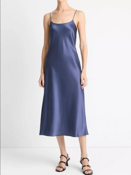 VINCE Satin Slip Dress - Dark Peri