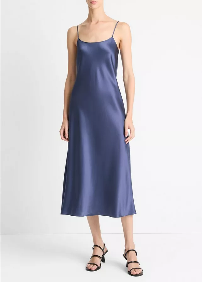 VINCE Satin Slip Dress - Dark Peri