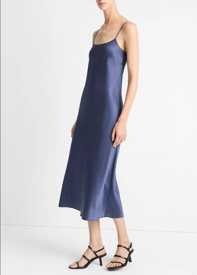 VINCE Satin Slip Dress - Dark Peri