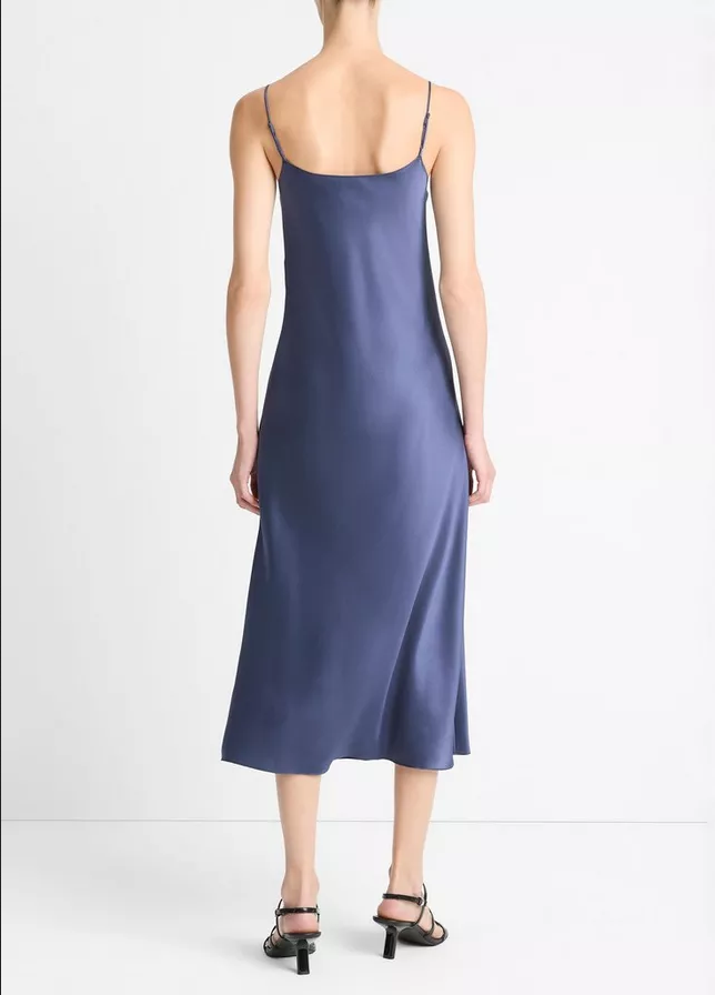 VINCE Satin Slip Dress - Dark Peri