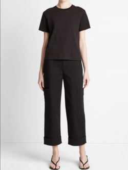 VINCE Pima Cotton Crew Neck T-Shirt - Black