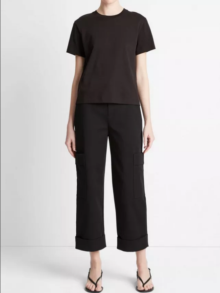 VINCE Pima Cotton Crew Neck T-Shirt - Black