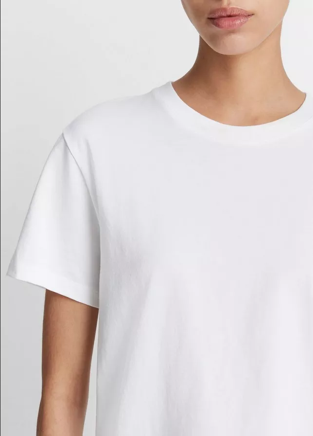 VINCE Pima Cotton Crew Neck T-Shirt - Optic White