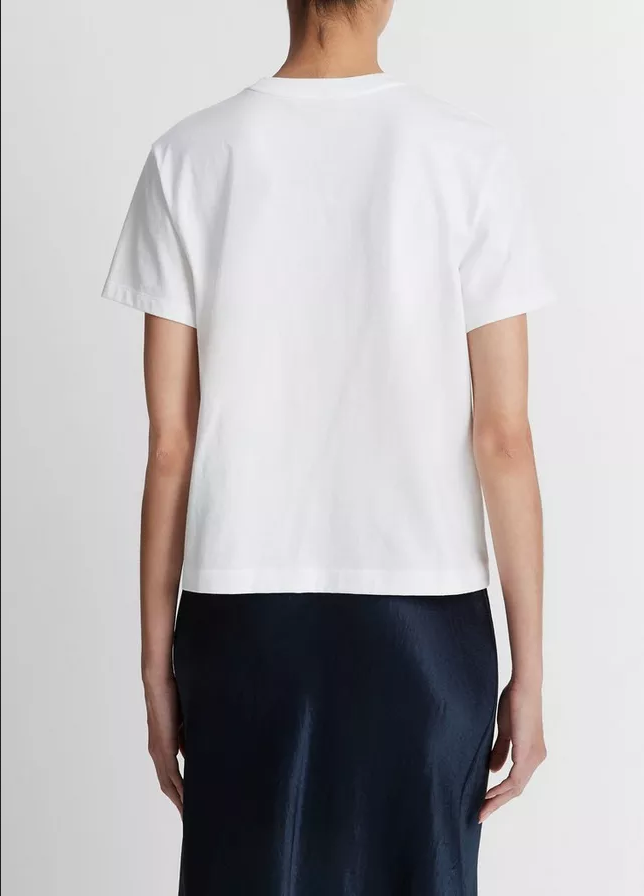 VINCE Pima Cotton Crew Neck T-Shirt - Optic White