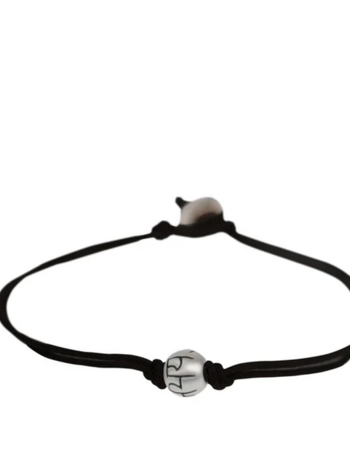 Fearlessness Silver Bead Corded Bracelet