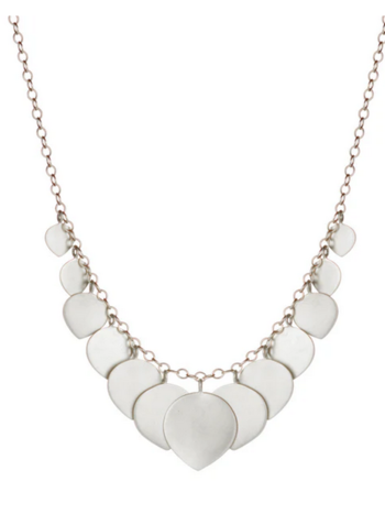 Silver Graduated Lotus Necklace