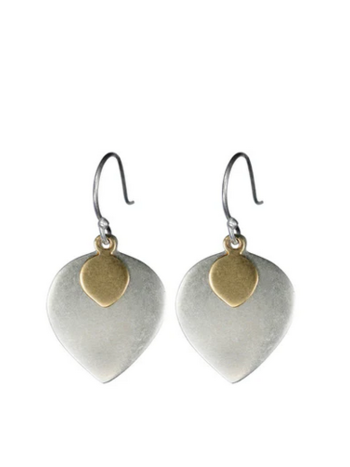 Sterling & 10K Double Lotus Earrings