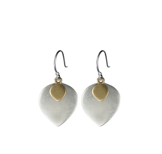 Sterling & 10K Double Lotus Earrings