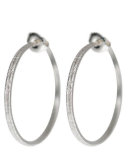 Sterling Engraved Endless Hoop