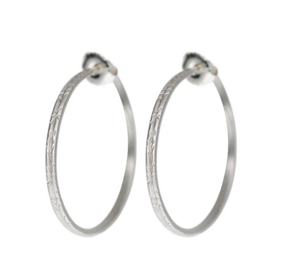 Sterling Engraved Endless Hoop
