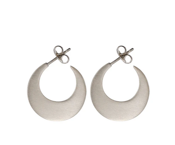 Sterling Big Moon Hoop Earrings