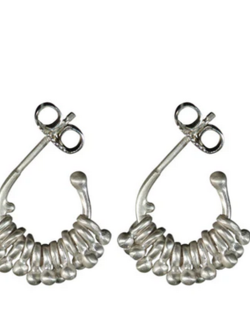 Sterling Tiny Jumpring Ball Hoop Earrings
