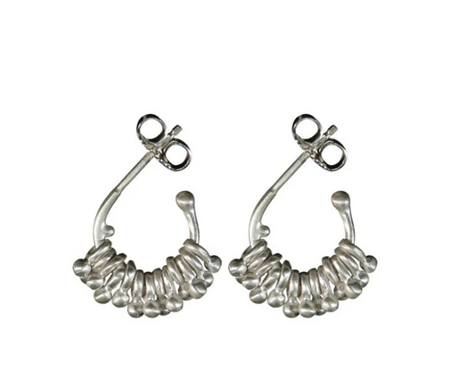 Sterling Tiny Jumpring Ball Hoop Earrings
