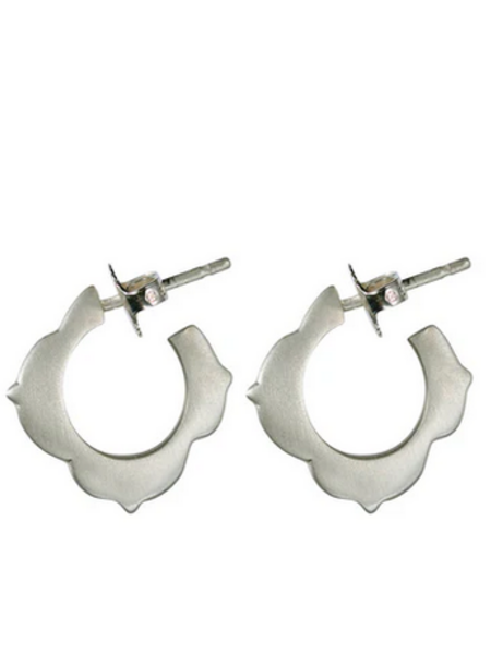 ME & RO Sterling Small Lotus Hoop Earrings